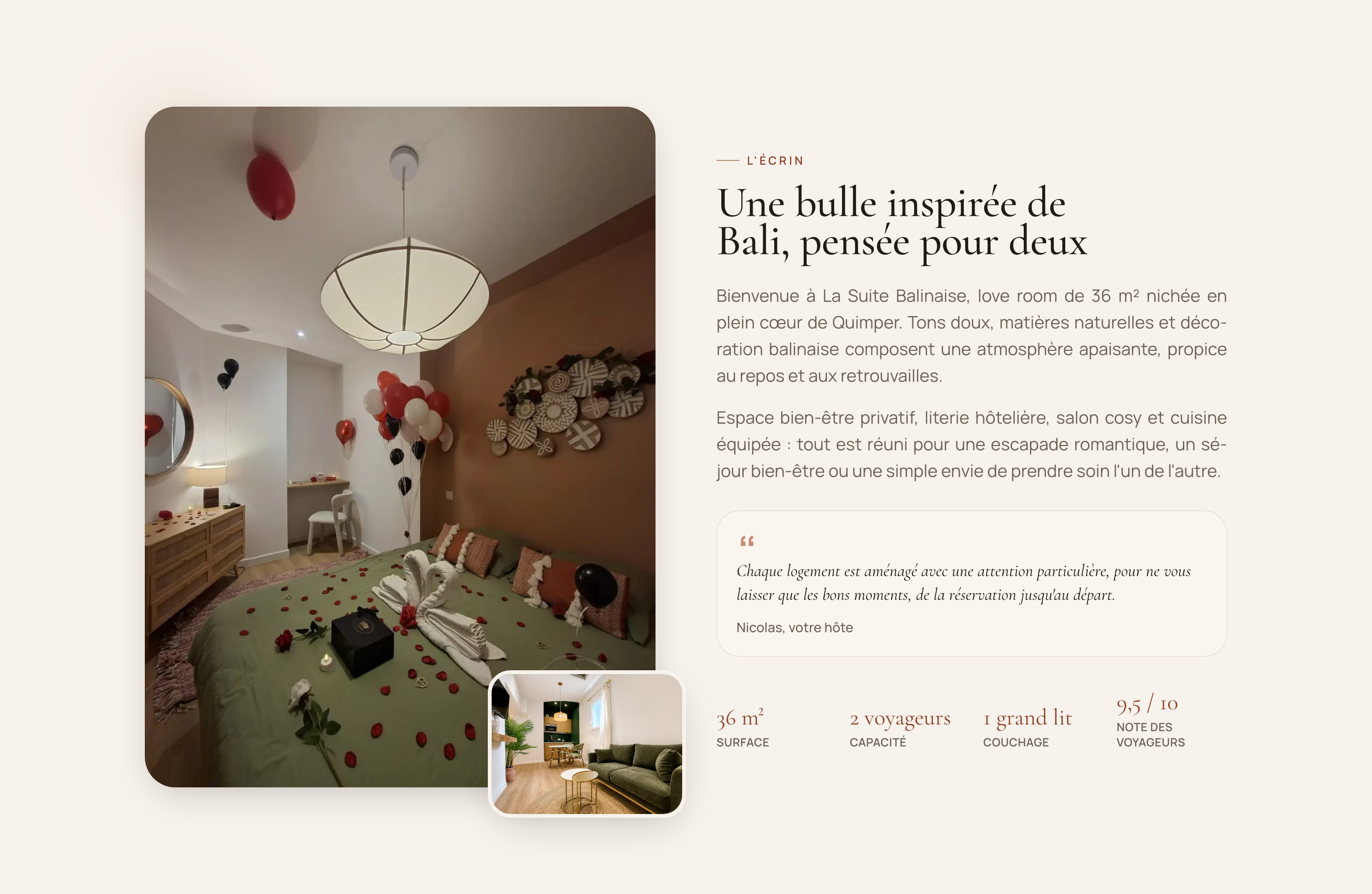 La Suite Balinaise — Une bulle inspiree de bali pensee pour d