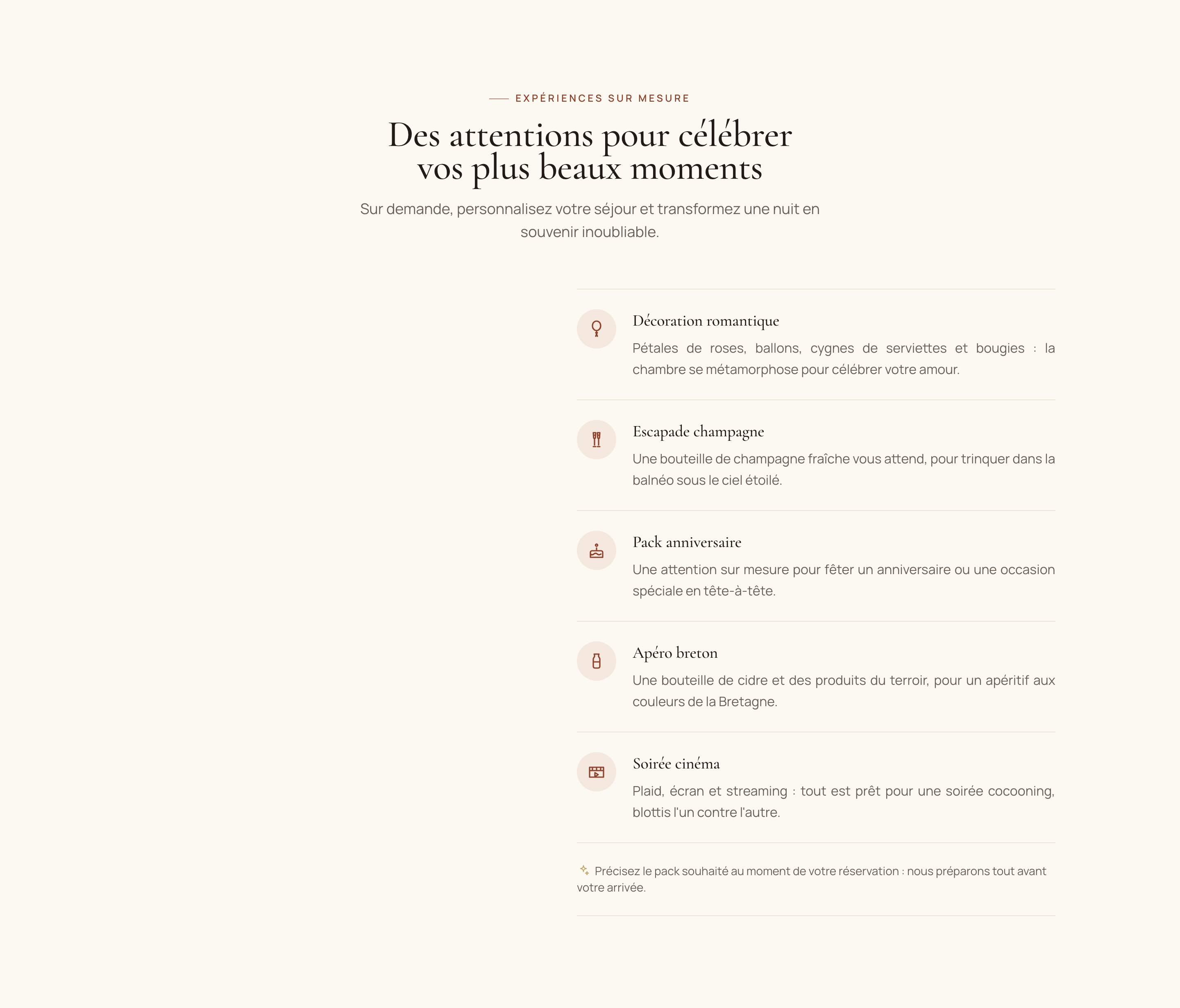 La Suite Balinaise — Des attentions pour celebrer vos plus be