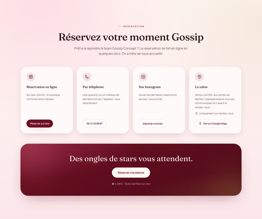Reservez votre moment gossip