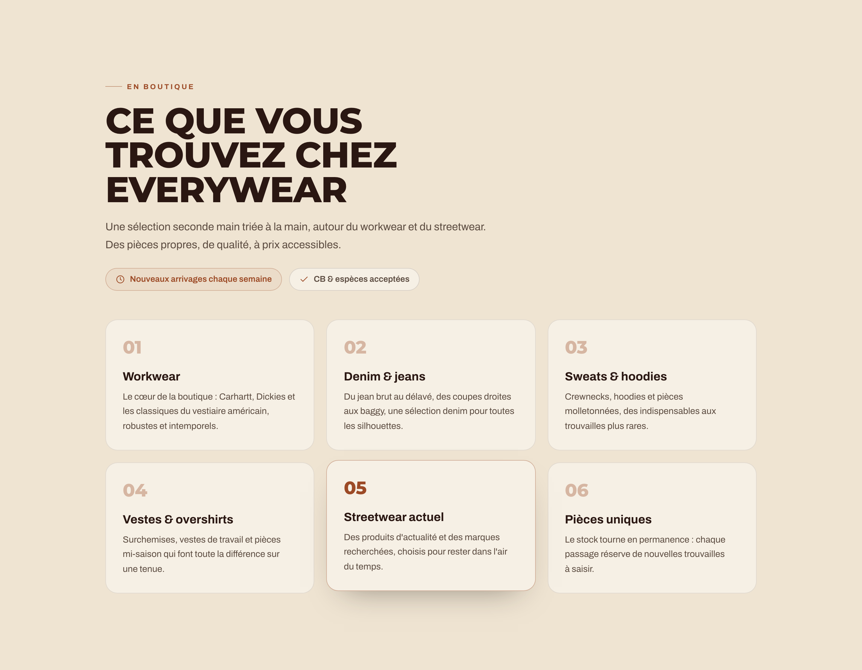 Everywear — Ce que vous trouvez chez everywear